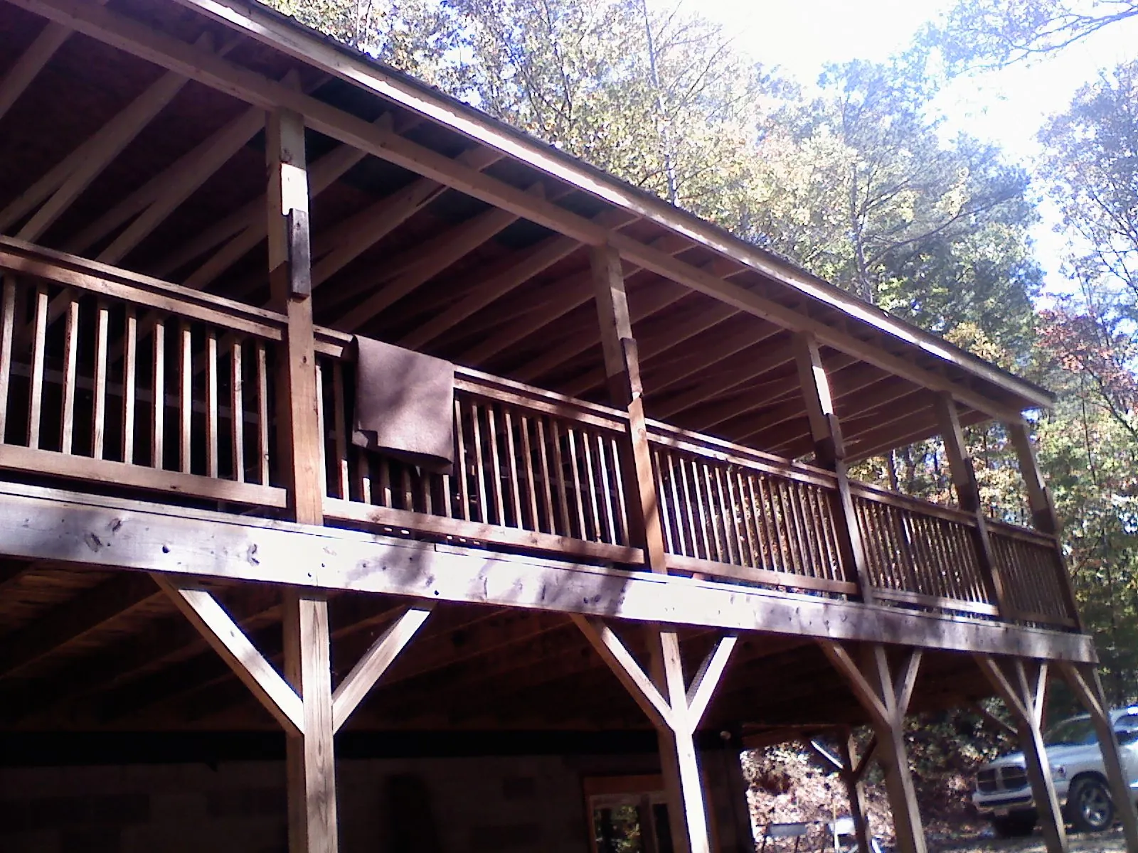Timber framing under a new elevated porch and deck — Roof Leak Repair in Kilgore by Roofing Brothers